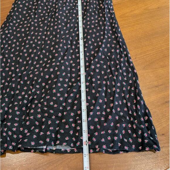 AFRM Black Floral Print Trixie Long Ballon Sleeve Midi Maxi Dress, size M - Picture 6 of 10